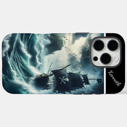 Piratenschiff im Sturm Case-Mate iPhone Hülle (Rückseite (Horizontal))