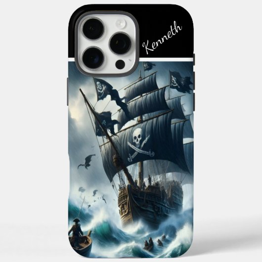 Piratenschiff im Sturm Case-Mate iPhone Hülle (Rückseite)