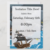 Piratenschiff im Sturm Einladung (Rückseite)