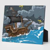 Piratenschiff im Sturm Fotoplatte (Seite)