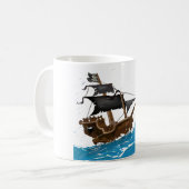 Piratenschiff im Sturm Kaffeetasse (Vorderseite Links)