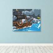 Piratenschiff im Sturm Leinwanddruck (Insitu (Holzboden))