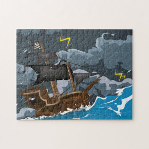 Piratenschiff im Sturm Puzzle