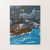 Piratenschiff im Sturm Puzzle (Vertikal)