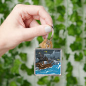 Piratenschiff im Sturm Schlüsselanhänger (Hand)