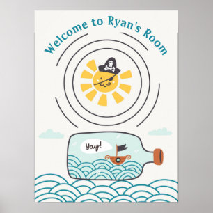 Piratenschiff in einem Kinderzimmer Kinderspielpla Poster