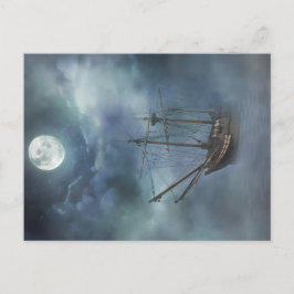 Piratenschiff in Nebel Postkarte