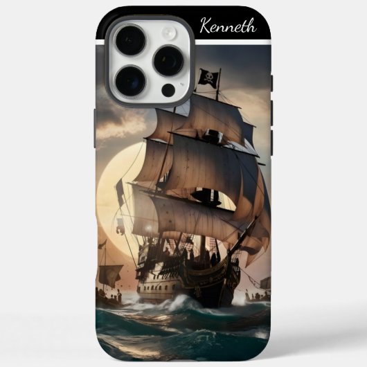 Piratenschiff in Sturmsee Case-Mate iPhone Hülle (Rückseite)