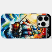 Piratenschiff in Sturmsee Case-Mate iPhone Hülle (Rückseite (Horizontal))