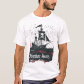 Piratenschiff in Sturmsee - Minimalistische Kunst T-Shirt (Vorderseite)