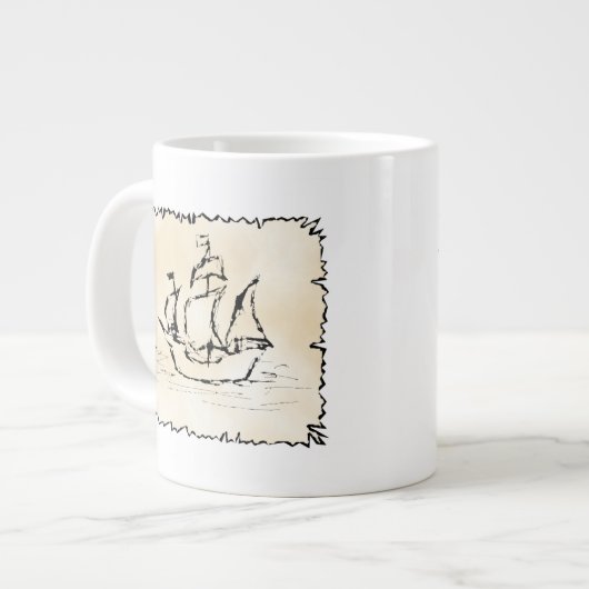 Piratenschiff. Jumbo-Tasse (Vorderseite Links)