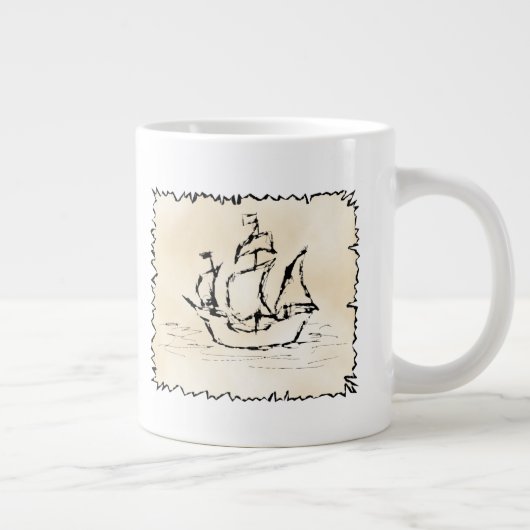Piratenschiff. Jumbo-Tasse (Rechts)