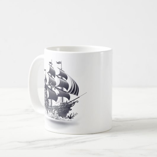 Piratenschiff Kaffeetasse (Vorderseite Links)