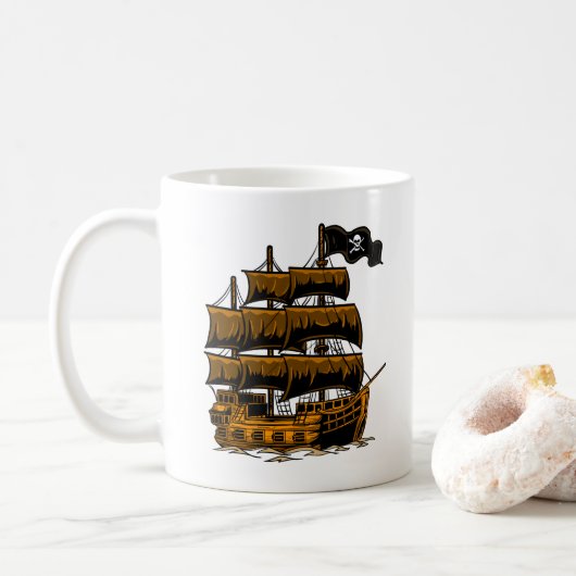 Piratenschiff-Kaffeetasse Kaffeetasse (Mit Donut)