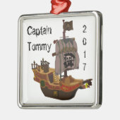 Piratenschiff Kapitän Verzierung Ornament Aus Metall (Links)