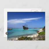 Piratenschiff Karibik Postkarte (Vorne/Hinten)