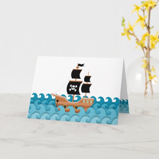 Piratenschiff Karte (Gelbe Blume)