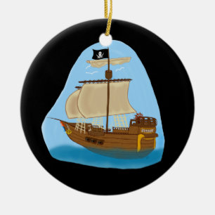 Piratenschiff Keramik Ornament