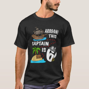 Piratenschiff Kinder Dieser Kapitän ist 6 Piraten T-Shirt
