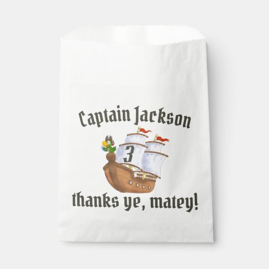 Piratenschiff Kinder zum Geburtstag Geschenktütchen (Vorderseite)