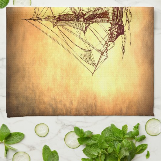 Piratenschiff Küchentuch (Gefaltet)