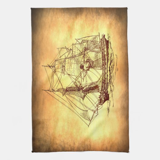 Piratenschiff Küchentuch (Vertikal)