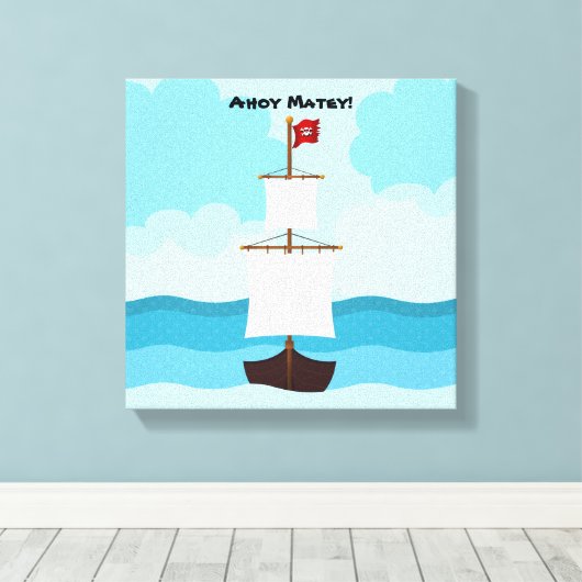Piratenschiff Leinwanddruck (Insitu (Holzboden))