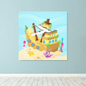 Piratenschiff Leinwanddruck (Insitu (Holzboden))