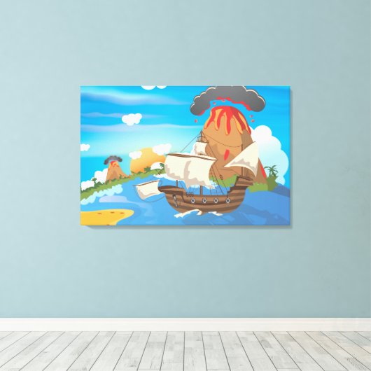 Piratenschiff Leinwanddruck (Insitu (Holzboden))