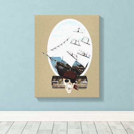 Piratenschiff Leinwanddruck (Insitu (Holzboden))