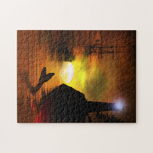 Piratenschiff, Leuchtturm und Whale-Schwanz Puzzle (Horizontal)