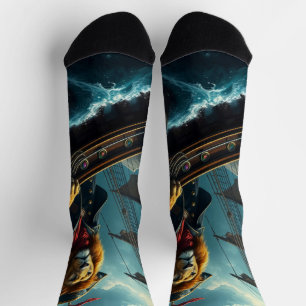 Piratenschiff Lion auf See Socken