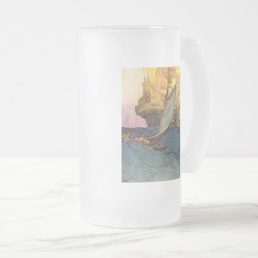 Piratenschiff Mattglas Bierglas (VorderseiteRechts)