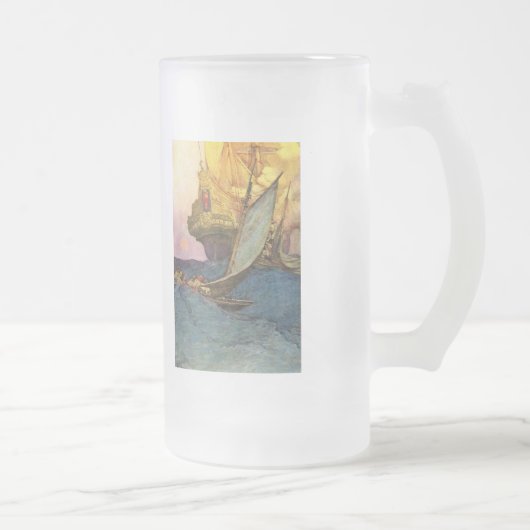 Piratenschiff Mattglas Bierglas (Rechts)