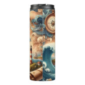 Piratenschiff mit Kompass und Waves Thermosbecher (Rückseite)