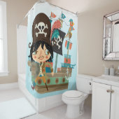 Piratenschiff mit Parrot und Peg Leg Pirate Duschvorhang (Beispiel)