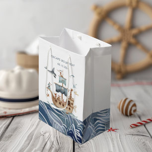 Piratenschiff mit Party "Tiere Kinder" Mittlere Geschenktüte