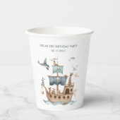 Piratenschiff mit Party "Tiere Kinder" Pappbecher (Vorderseite)