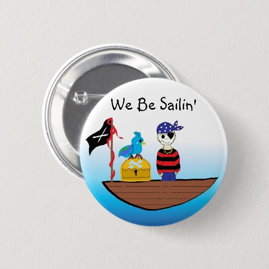 Piratenschiff mit Schatz Button (Vorne & Hinten)