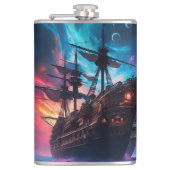 Piratenschiff Nebel und Monde Flachmann (Vorderseite)