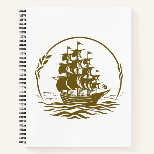 Piratenschiff Ocean World Wonder Adventure Vector Notizblock (Vorderseite)