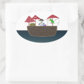 Piratenschiff Ovaler Aufkleber (Tasche)