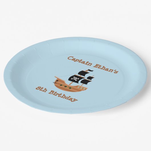 Piratenschiff Pappteller (Schrägansicht)