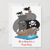 Piratenschiff-Party Einladung (Vorderseite)