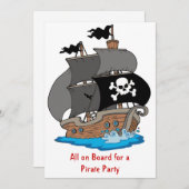 Piratenschiff-Party Einladung (Vorne/Hinten)