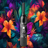 Piratenschiff Party Weinetikett