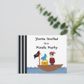 Piratenschiff Pirate Party Einladung (Stehend Vorderseite)