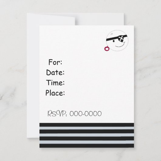 Piratenschiff Pirate Party Einladung (Rückseite)