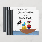 Piratenschiff Pirate Party Einladung (Vorne/Hinten)