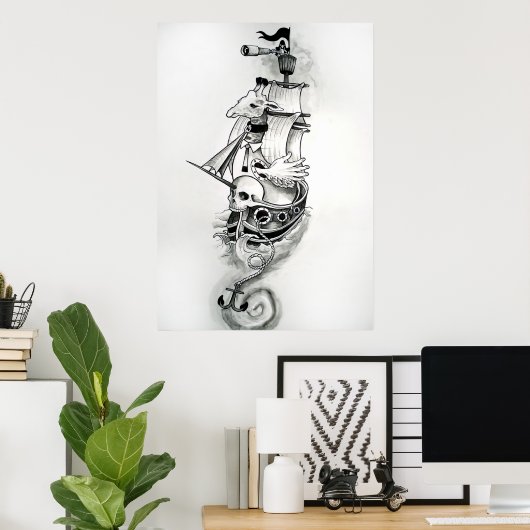 Piratenschiff Poster (Heimbüro)